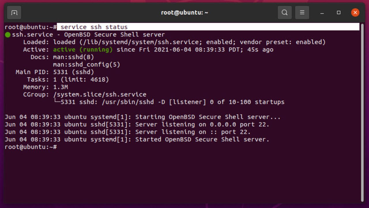 Systemctl status SSH. SSH Server Ubuntu на этапе установки. Диагностика SSH-сервера.