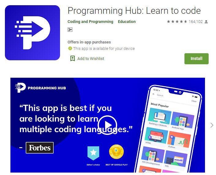 Programming Hub Learn to code Techhyme Android Apps