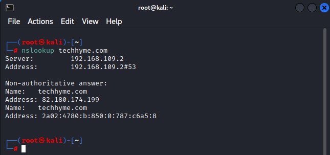 nslookup linux command techhyme