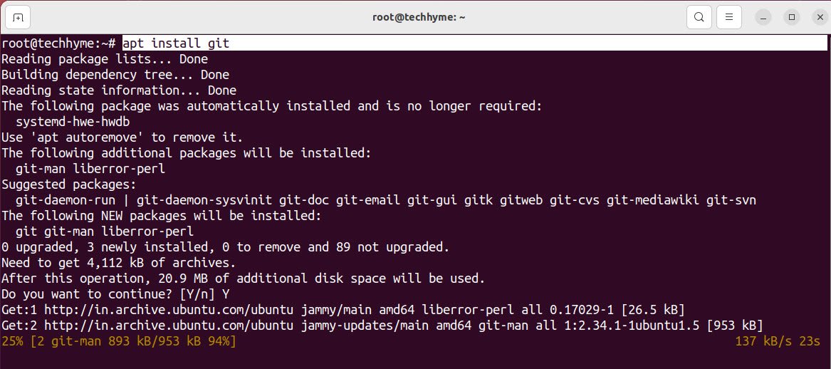 Install Git Ubuntu Techhyme