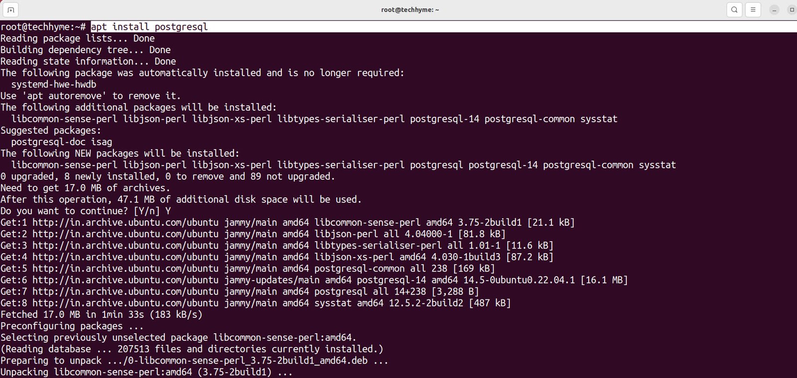 Install PostgreSQL Server Ubuntu Techhyme