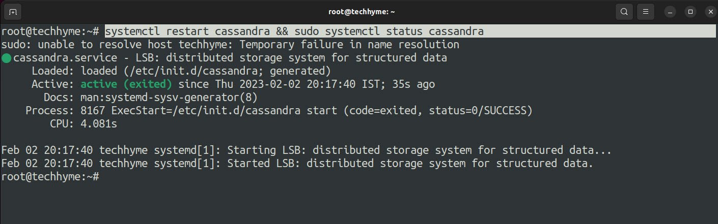 Apache Cassandra Installation Ubuntu Techhyme