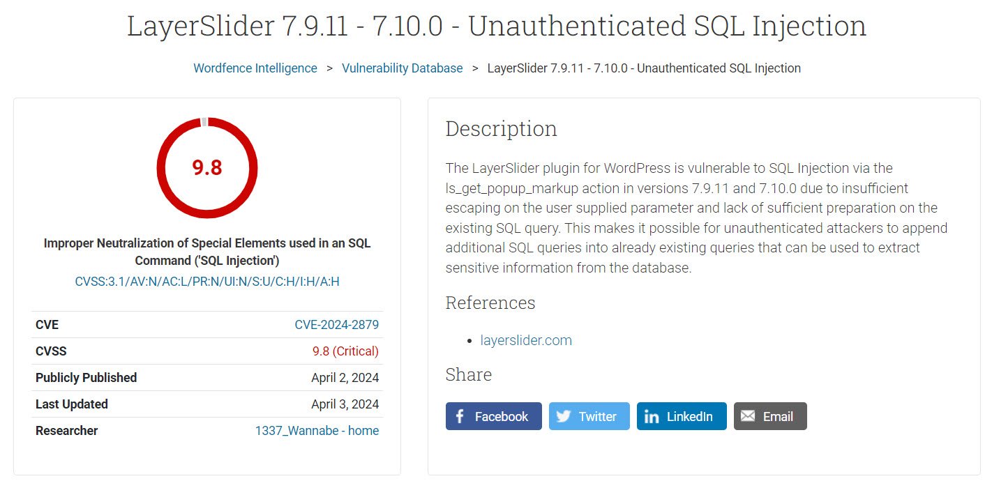 Layerslider SQL Injection