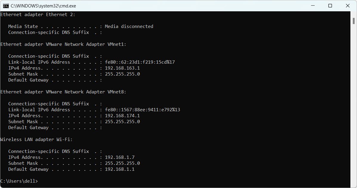 Ipconfig Command