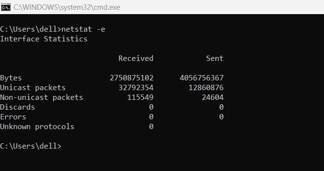 Netstat e command