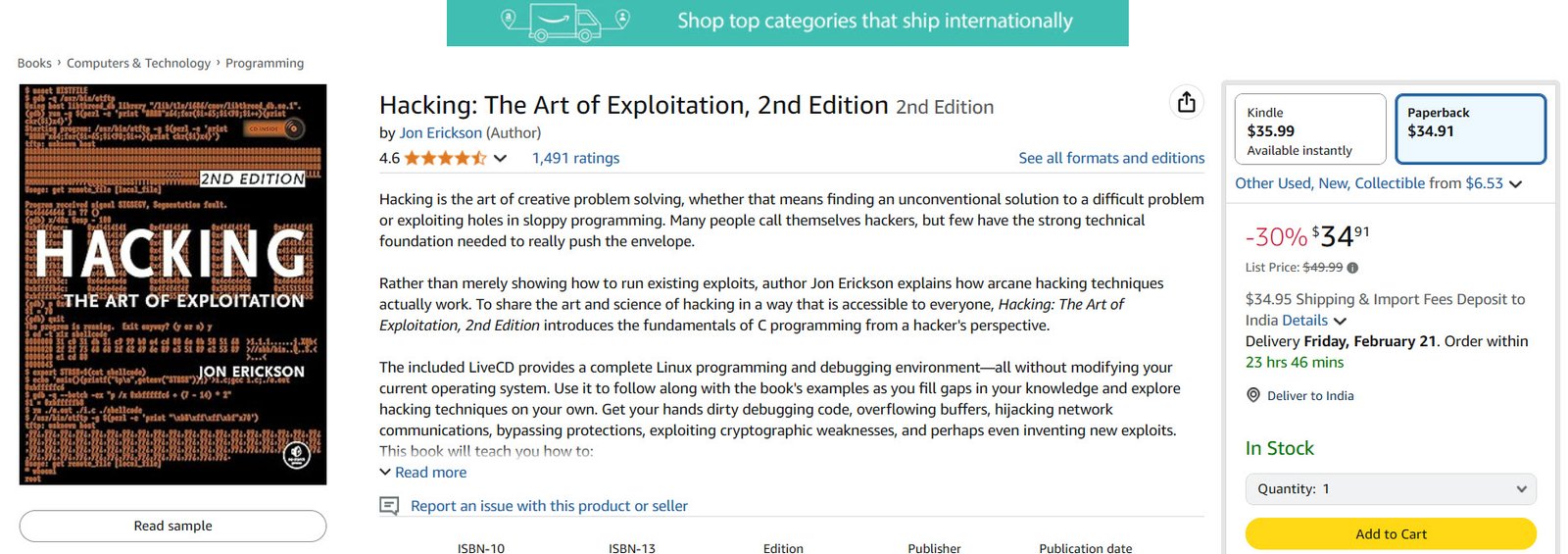 Hacking The Art of Exploitation